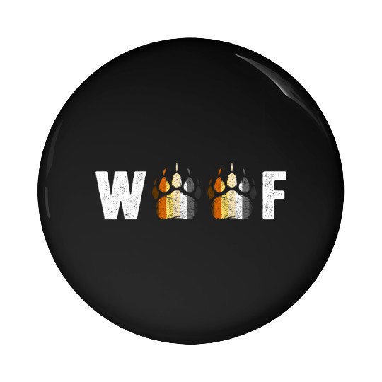 Woof Bear Pride Paw Prints Gay Men LGBT Bear Flag Pin Buttons