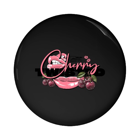 TWISTED CHERRY - Lips Logo (light pink/black) Pin Buttons