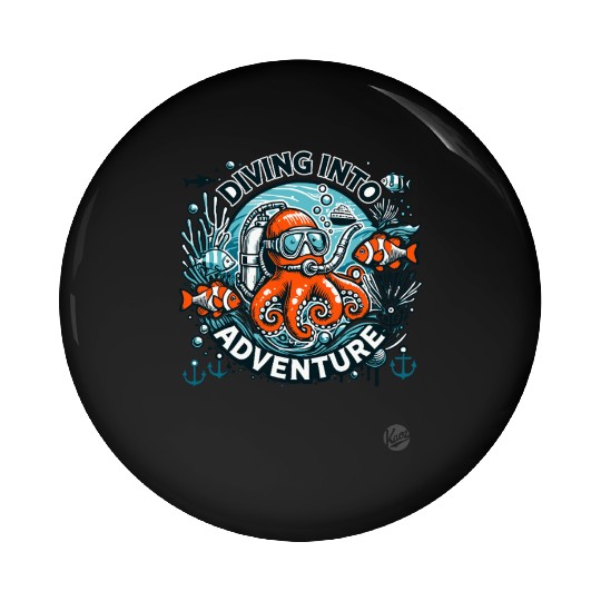 Diving Into Adventure – Octopus Diver Pin Buttons