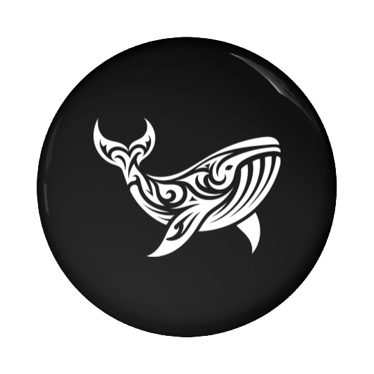 Elegant Giant Whale T Tattoo Style Pin Buttons