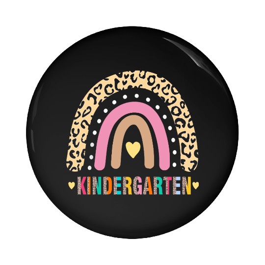 Kindergarten Teacher Leopard Rainbow Teacher Pin Buttons