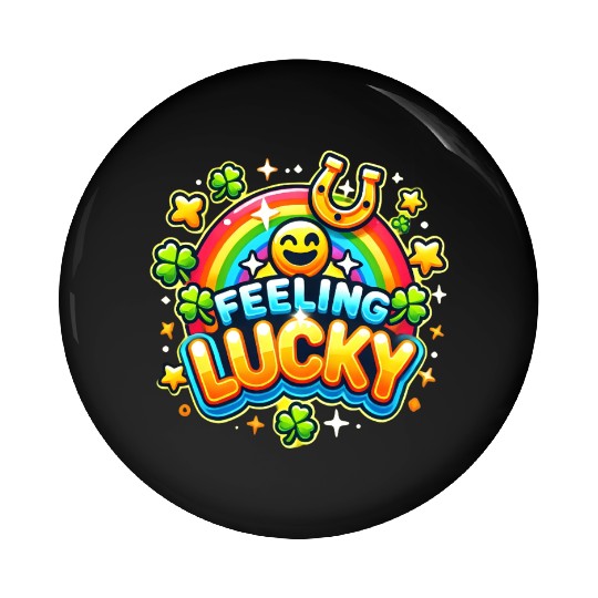 Feeling Lucky - Vibrant Celebration Design Pin Buttons