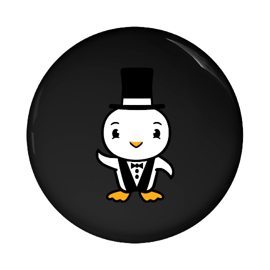 Bird Husband Top Hat Suit Wedding Rich Duck Groom Pin Buttons