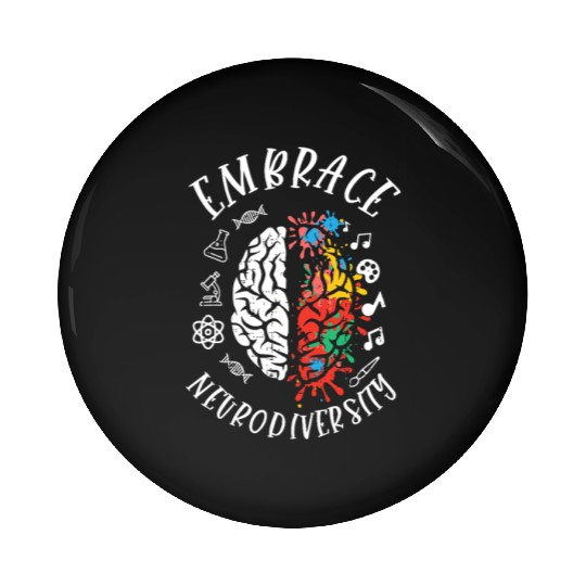 Embrace Neurodiversity Brain Embrace ADHD Autism Pin Buttons