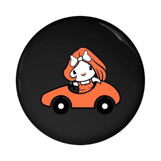 Bird Lady Woman Female Car Driving Driver Duck Fun Pin Buttons