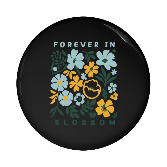 Forever in Blossom Flowers Pin Buttons
