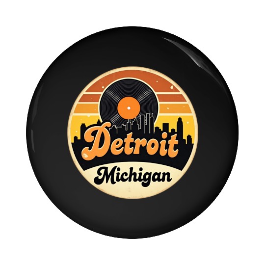 Detroit Souvenir and Travel Gift Idea Pin Buttons