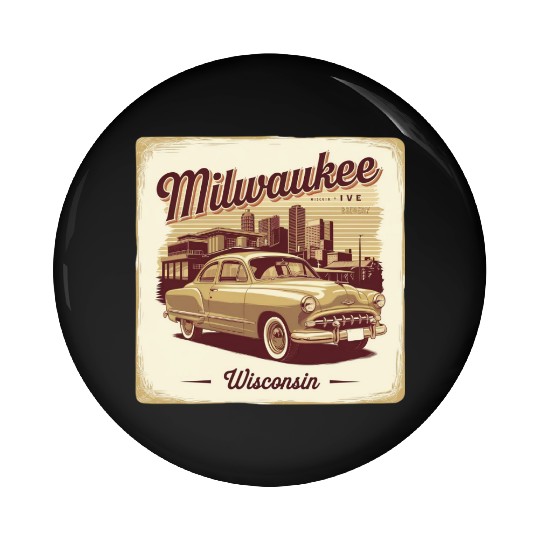 Milwaukee Souvenir and Travel Gift Idea Pin Buttons