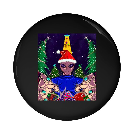 Alien Christmas Gifts Collection Time! Pin Buttons