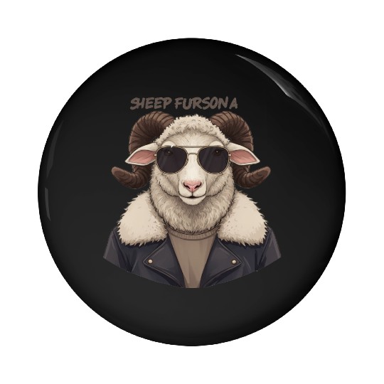 Cute Sheep Fursona Furry Community Artwork Funny Pin Buttons