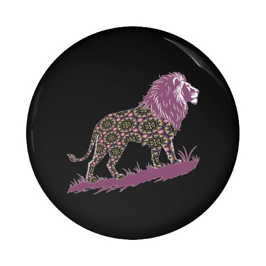 Star of David Pattern 1 Lion of Judah Pin Buttons