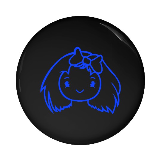 Bird Lady Woman Female Pretty Beautiful Face Bow Pin Buttons