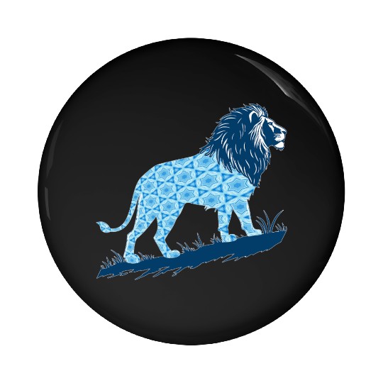 Star of David Pattern 2 Lion of Judah Pin Buttons