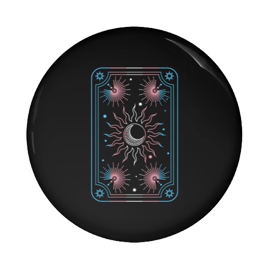 Mystical Transgender Tarot Card with Sun and Moon Pin Buttons
