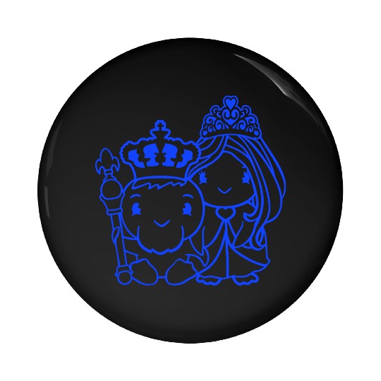 2 Ducks King Queen Prince Princess Couple Crown Pin Buttons