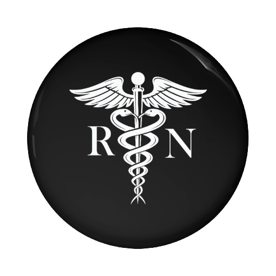 Rn Nurse Caduceus Medical Symbol Nursing Logo Pin Buttons