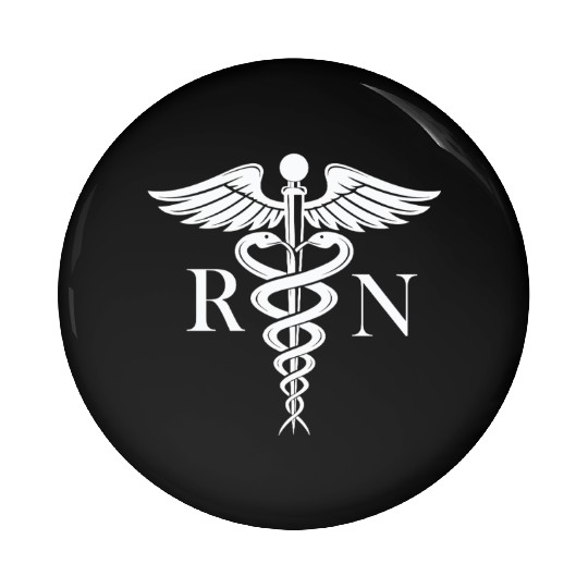 Rn Nurse Caduceus Medical Symbol Nursing Logo Pin Buttons