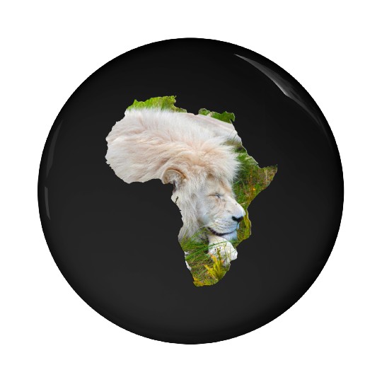 South African White Lion Pin Buttons
