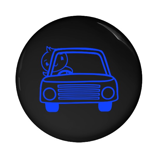Duck Car Driver Fast Vehicle Greeting Waving Cute Pin Buttons