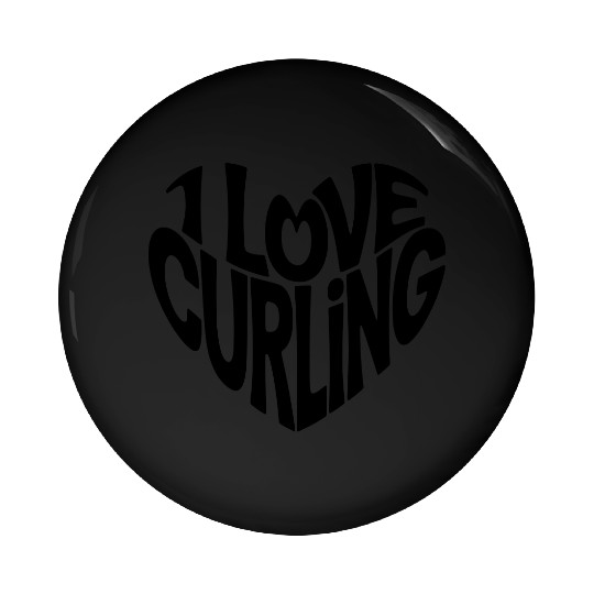 I Love Curling Pin Buttons