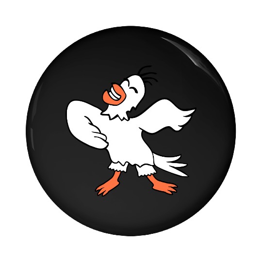 Seagull bird dances happily celebrates cheerful Pin Buttons