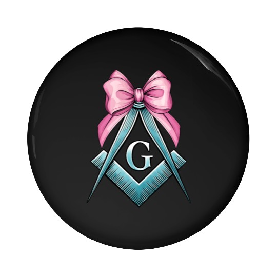 Coquette Bow Square Compass Freemasonry Mom Pin Buttons