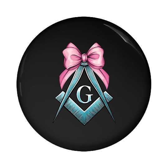 Coquette Bow Square Compass Freemasonry Mom Pin Buttons