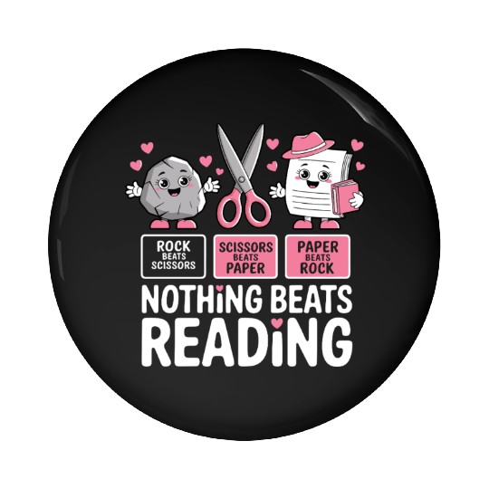 Rock Paper Scissors Nothing Beats Reading Pin Buttons