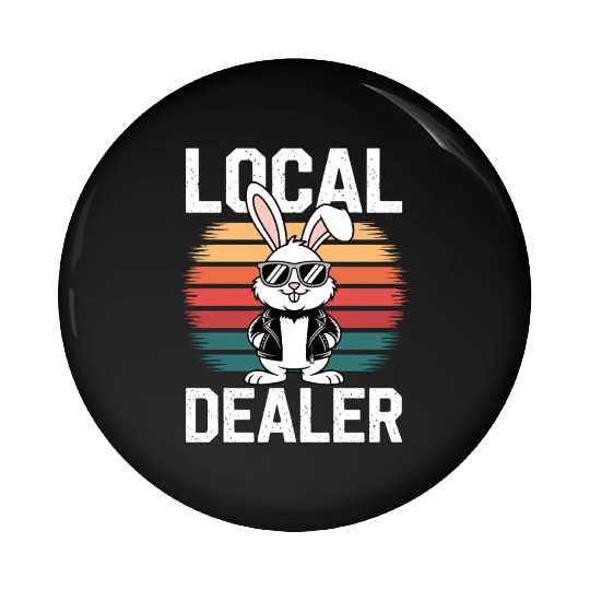 Local Egg Dealer Easter Bunny Retro Egg Farmer Pin Buttons