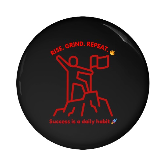 Success Motivation | Rise. Grind. Repeat Pin Buttons