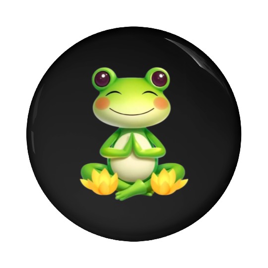 Zen Frog – Peaceful Meditation Frog Design Pin Buttons