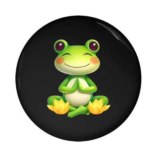 Zen Frog – Peaceful Meditation Frog Design Pin Buttons