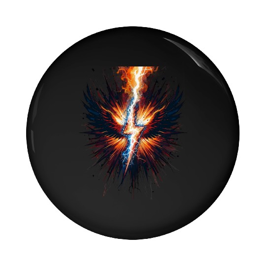 Electric Phoenix Lightning in Bloom Pin Buttons