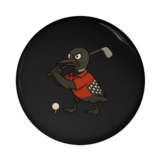 Angry Golf Loon Pin Buttons