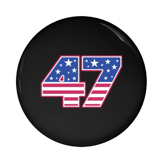 Number 47 in Stars and Stripes Pin Buttons