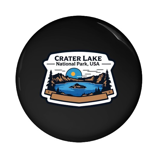 Crater Lake National Park Southern Oregon USA Logo Pin Buttons
