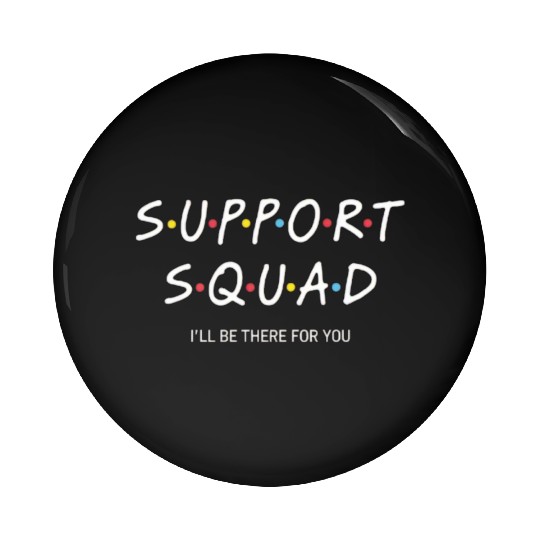 Support Squad Neon Typography Design Pin Buttons