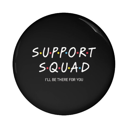 Support Squad Neon Typography Design Pin Buttons