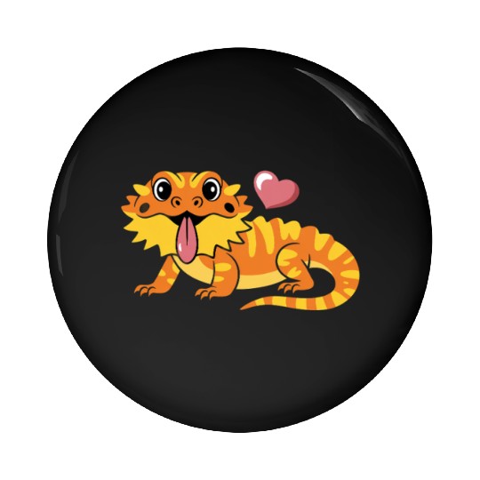 Kawaii Cartoon Reptile Pogona Herpetology Bearded Pin Buttons