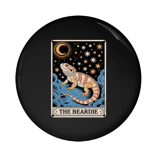 The Beardie Tarot Card Pogona Reptile Lover Pin Buttons