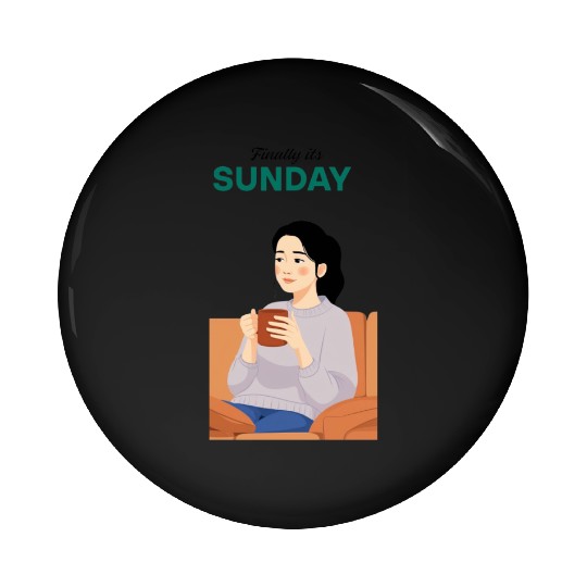 Sunday coffee Pin Buttons