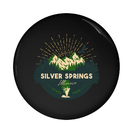 Silver Springs Illinois IL State Park Retro Camp Pin Buttons