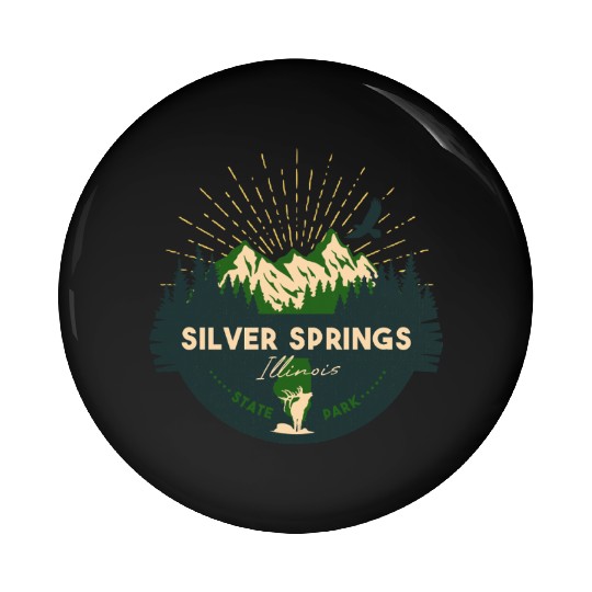 Silver Springs Illinois IL State Park Retro Camp Pin Buttons