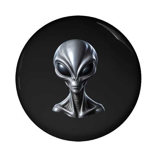 Realistic Grey Alien Extraterrestrial Pin Buttons