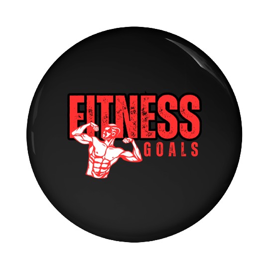 "Fitness Goals Pin Buttons – Motivational Gym Workout