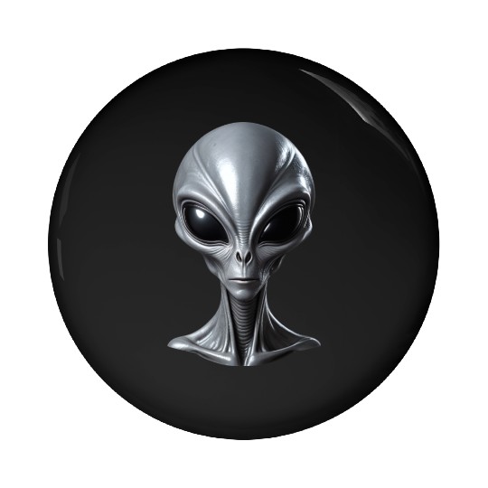 Real Alien Grey Extraterrestrial Pin Buttons