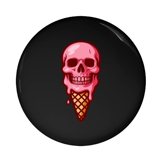 ice-cream skull Pin Buttons