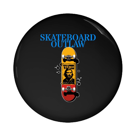 Skateboard Outlaw Pin Buttons