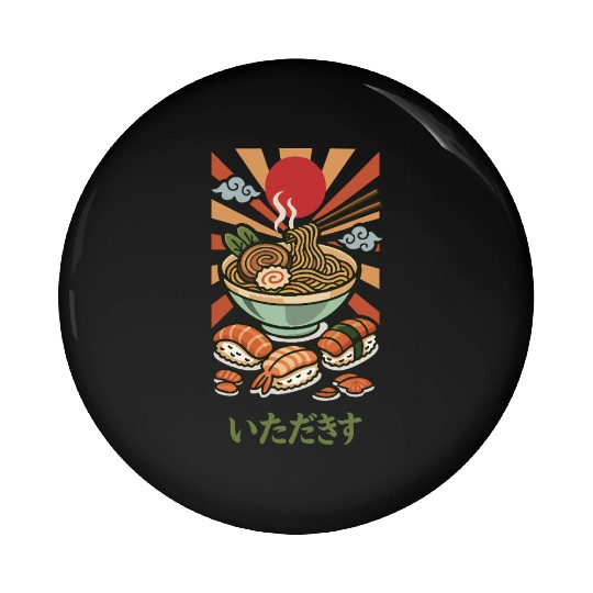 The Taste of the Rising Sun Pin Buttons