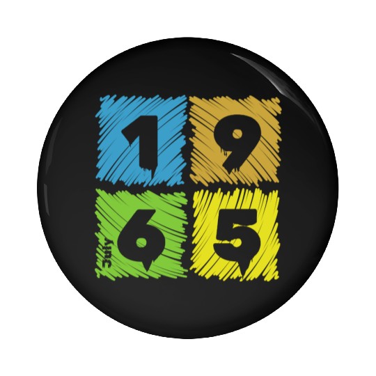 60th birthday Colorful Patches since 07/1965 Pin Buttons